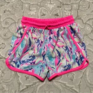 Champion Girls Active Shorts Hot Pink Trim Athletic Gym Running Size 7/8 Tie Dye